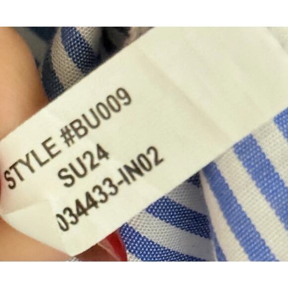 J. Crew Shirt Women’s XS Button-up Poplin Signature Fit Blue Stripes Minimalist - Picture 12 of 12